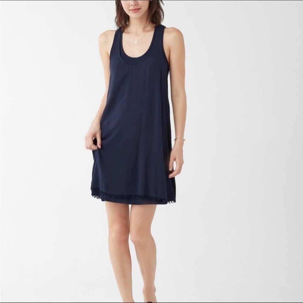 Splendid Navy blue Double Layered lightweight flowy casual versatile Dress